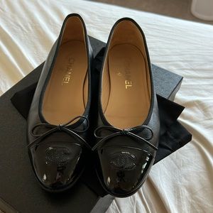 Chanel classic ballet flats shoes size 39.5